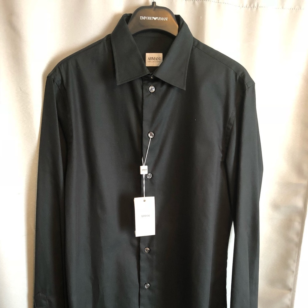 Armani Collezioni Dark Green Dress Shirt Size XS